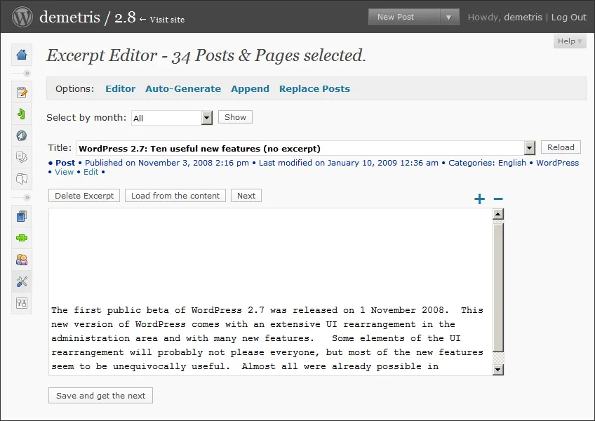 WordPress Excerpt Editor 1.3