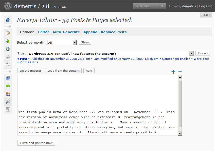 WordPress Excerpt Editor 1.3